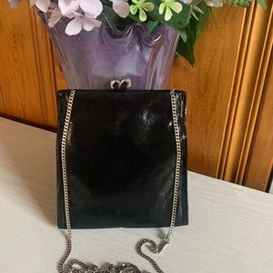 Kenneth Cole Black Clutch with Silver Chain